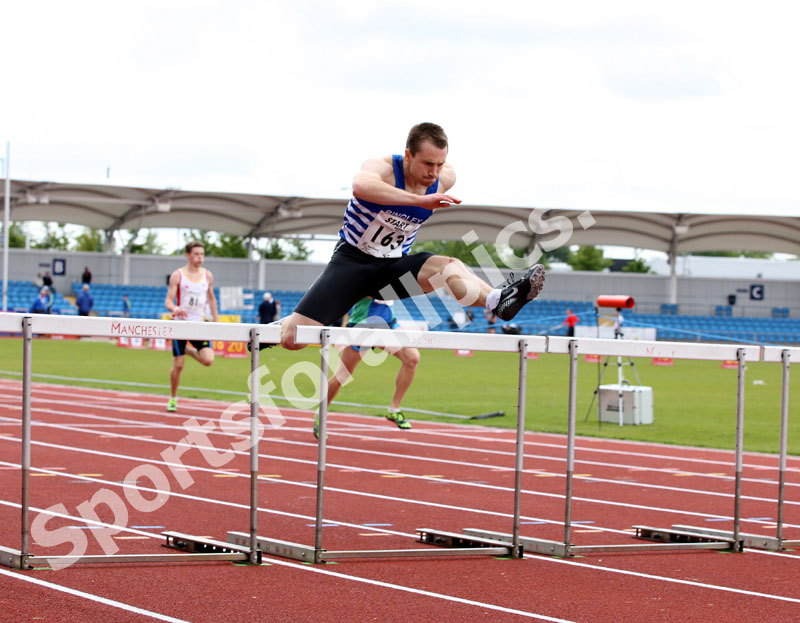 Oliver Robinson (Bingley Harriers) senior 400 metres hurdles, Northern Championships, Sport City, Manchester